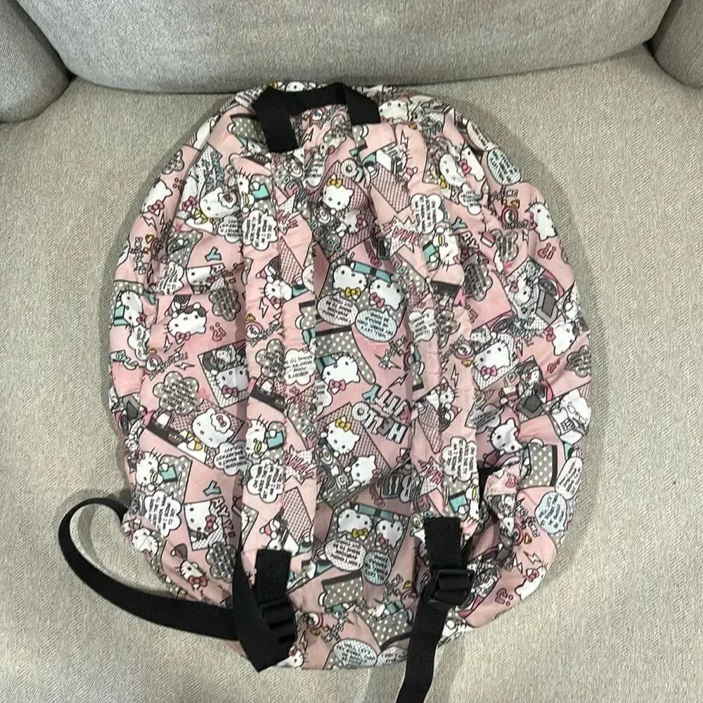 Hello Kitty Backpack Big Zipper Soft Comic Loungefly  Smiles Bag Lightweight